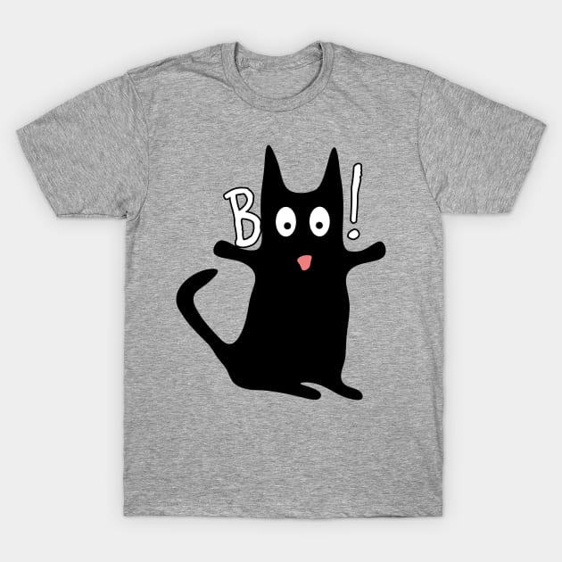 Black Cat Halloween Design T-Shirt by McNutt